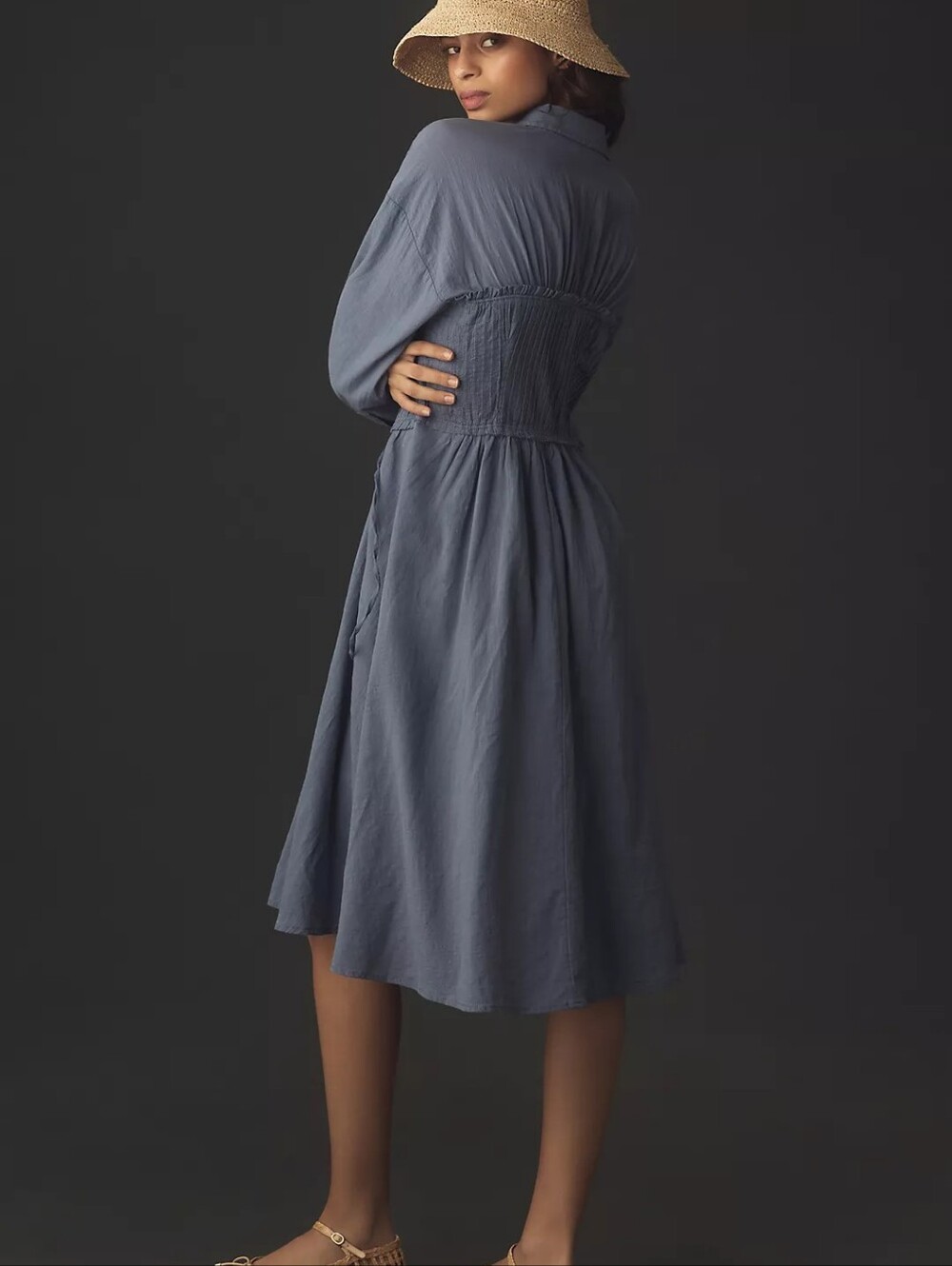 Anthropologie Pilcro Corset Midi Shirtdress Size Small - Picture 4 of 10